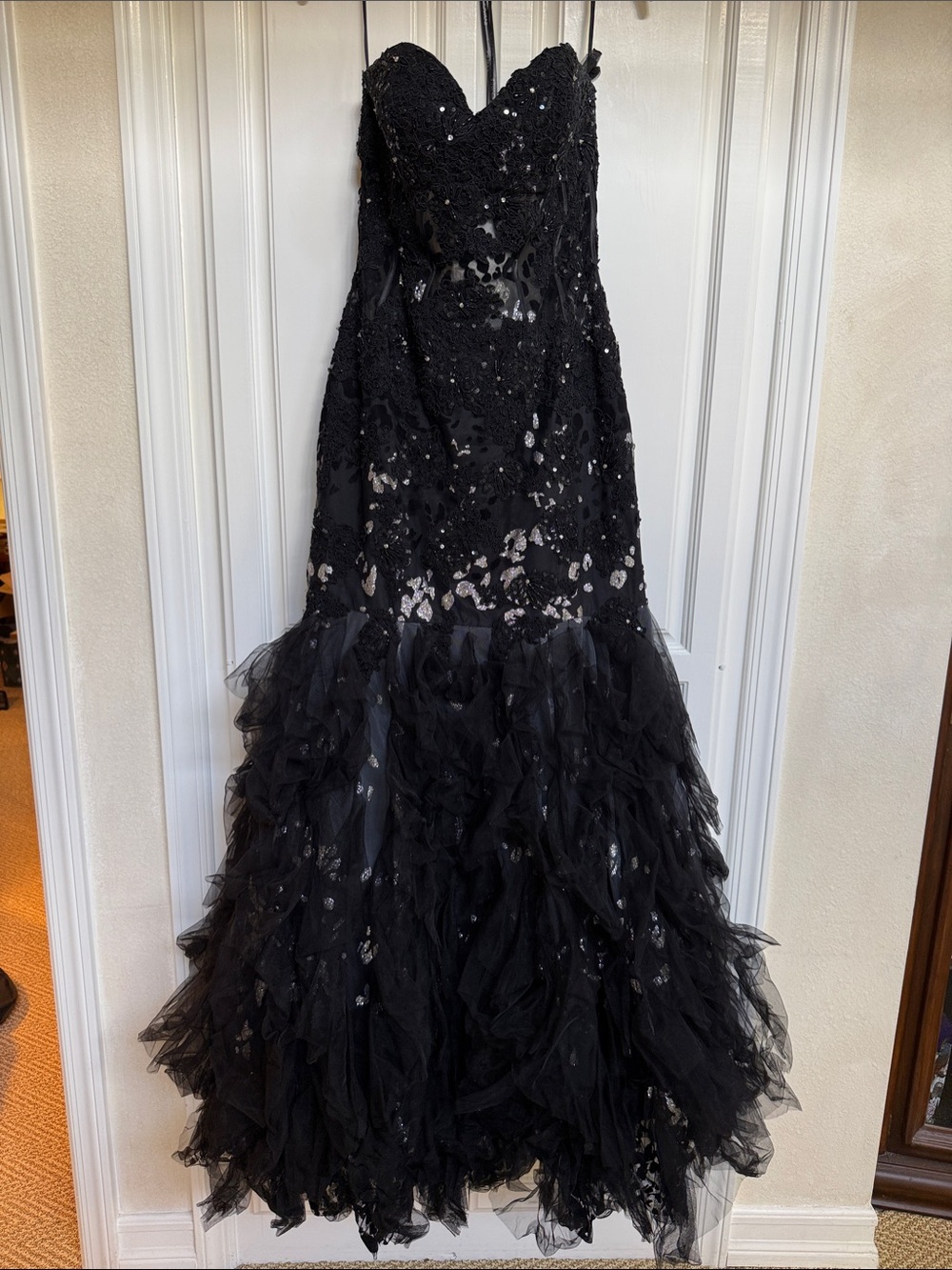 Jovani Black Evening Dress with Subtle Metallic Accents